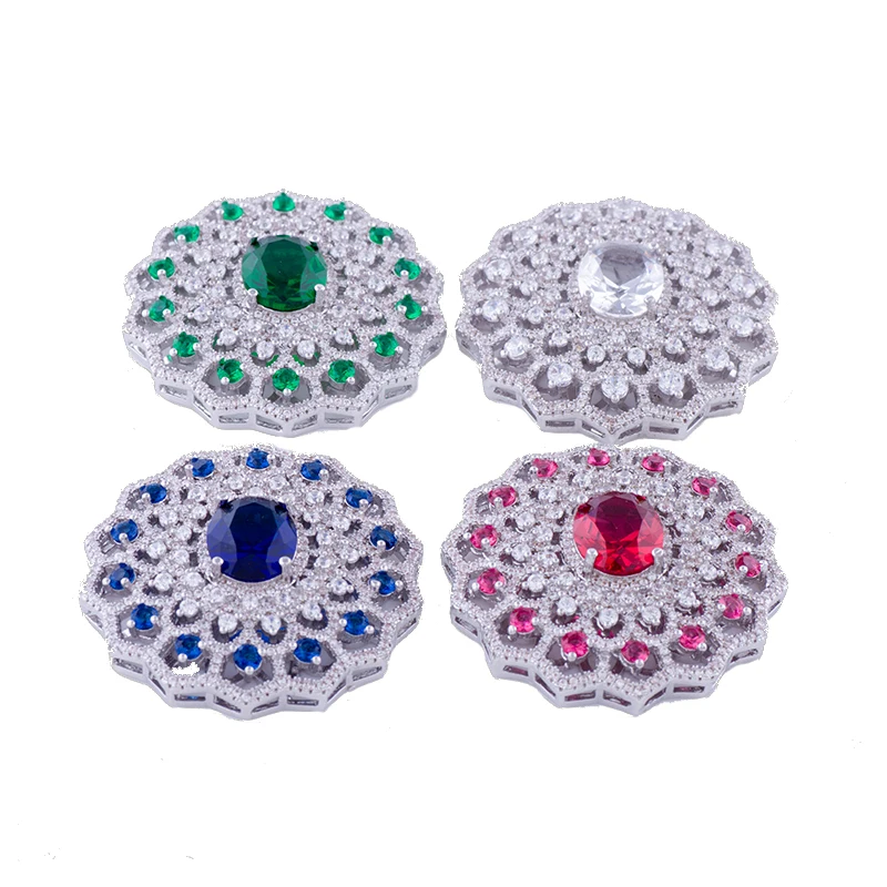 

Micro Pave Colorful Cubic Zirconia Brass Jewelry Connectors Round Necklace Pendants For Women Handmade Pearls Necklace Making