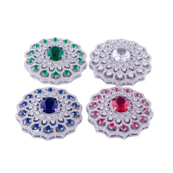 Micro Pave Colorful Cubic Zirconia Brass Jewelry Connectors Round Necklace Pendants For Women Handmade Pearls Necklace Making