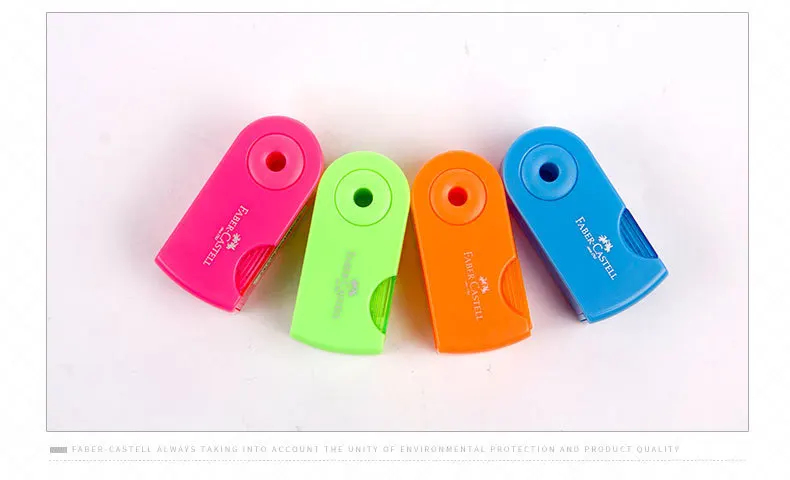 FABER CASTELL Push-Pull-Doppel-Bleistiftspitzer, Einloch- und Doppelloch-Funktion, Multifunktionales Schul- und Bürobedarf – Detail 11