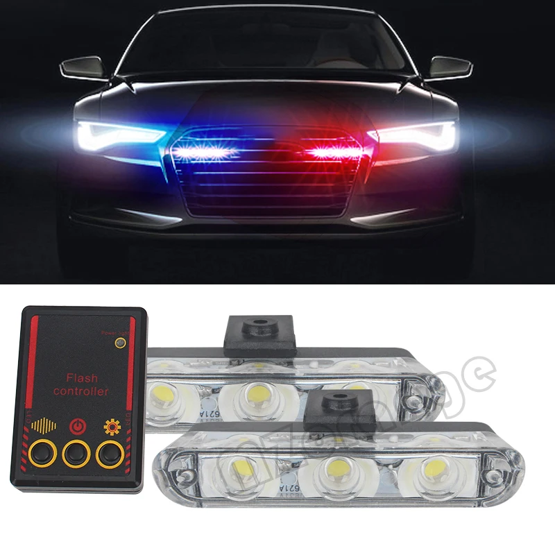 Fso Flash Auto Flasher Police Light 2x3 LED Strobe Lights Police Flasher Police Lights Strobe Light Stroboscopes