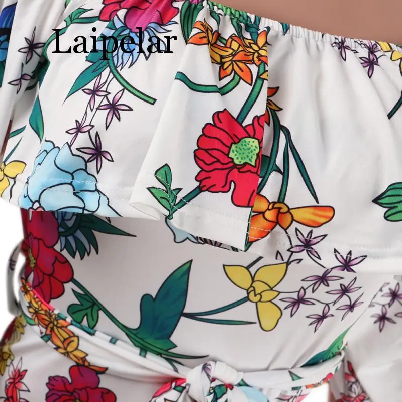 Laipelar – combishort Sexy à volants pour femmes, épaules dénudées, dos nu, Body, style Boho, salopette de plage, short moulant, combinaison pour femmes