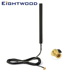 Eightwood DAB + FM/AM Antenna autoradio Antenna amplificata con montaggio in vetro interno Connettore SMB per JVC Pioneer Alpine Kenwood Clarion