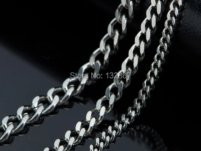 10pcs/ lot in bulk 4.5mm Cowboy Link Chain Necklace Stainless steel Jewelry Women Men 18-32'' choose lenght