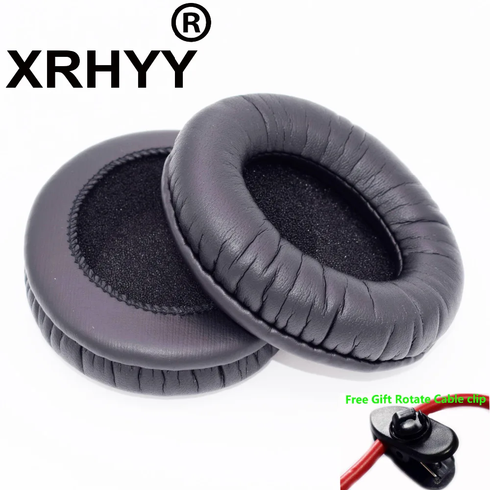 XRHYY Black Replacement Ear Pad Earpads Cushion Foam For Sennheiser HD465 HD485 HD435 HD415 Headphones + Free Rotate Cable Clip