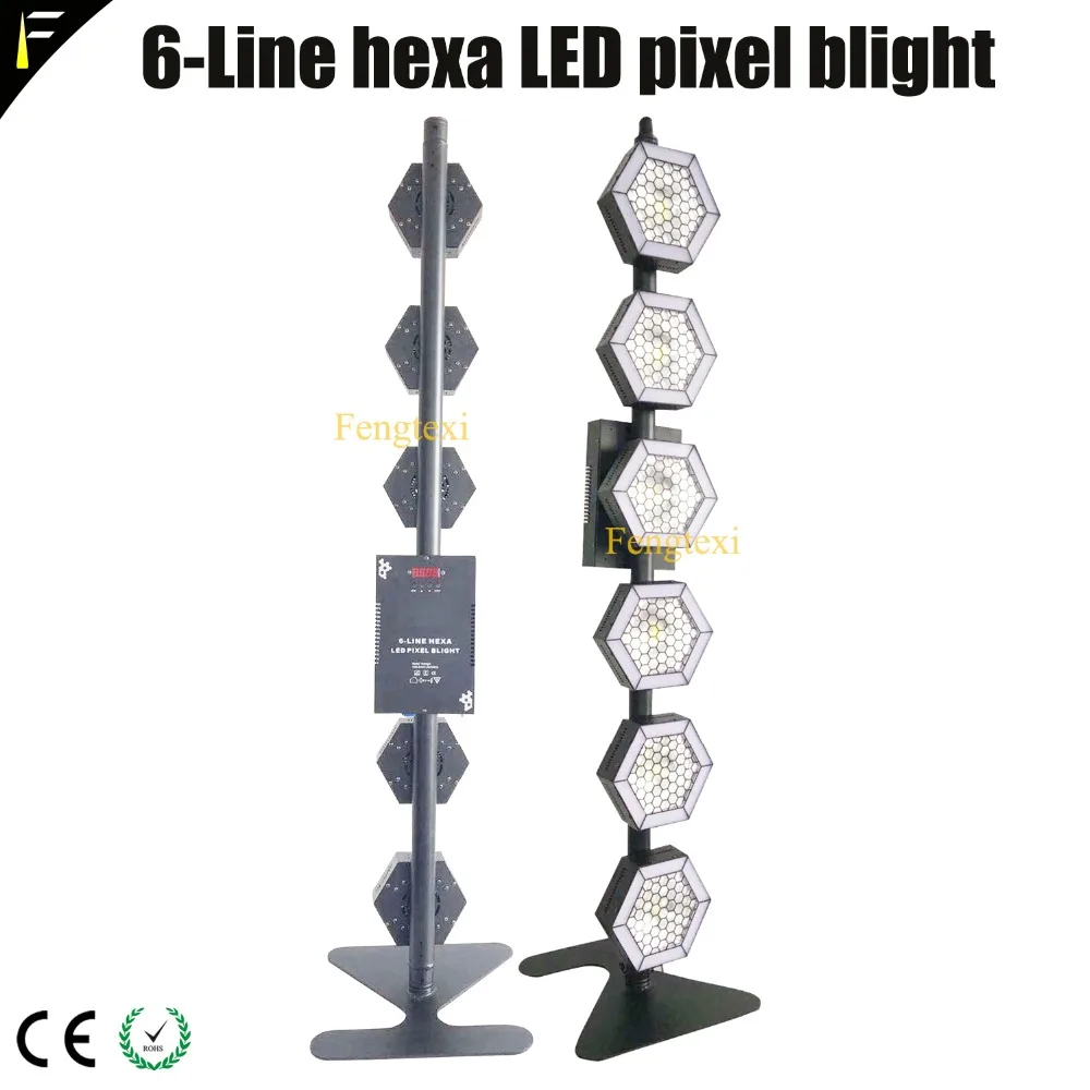 4units 6x100W 6-Line Hexa COB LED RGB/Warm/Cold Sun Light Stage Back Light Pixel Deco Lighting fit Music Concert with FlightCase