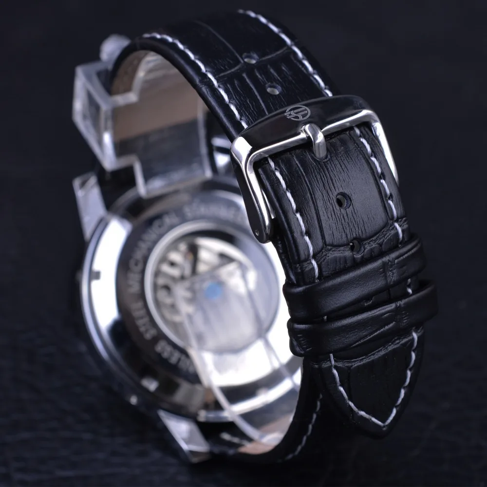 Forsining 5 Hands Tourbillion Fashion Wave Dial Design Multi Function Display Men Watches Top Brand Luxury Automatic Watch Clock