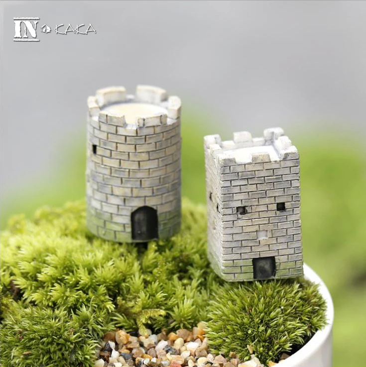 Mini Artificial Ancient City Wall Micro Fairy Garden Sculpture Figurines Miniatures/Terrarium Decor Ornaments DIY Accessories