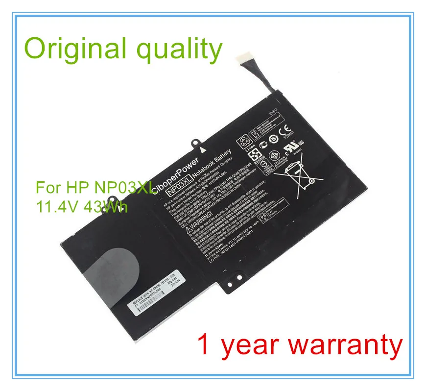 Original Laptop Battery NP03XL For  X360 13-A010DX HSTNN-LB6L 760944-421 TPN-Q146 TPN-Q147 TPN-Q148 43Wh