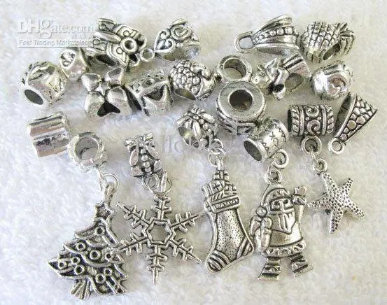 

120PCS Tibetan Silver Color mixed beads charms Fit Charm M8348