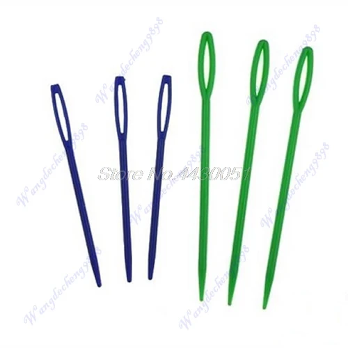 2018 NEW 6pcs Plastic Sewing Needles Binca Crochet Knitting Stitch Needles 7/9cm Dropshipping