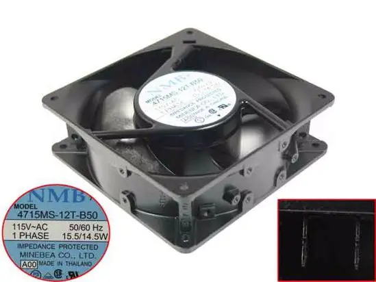 

NMB-MAT 4715MS-12T-B50 A00 AC 115V 15.5W 120x120x38mm Server Cooling Fan