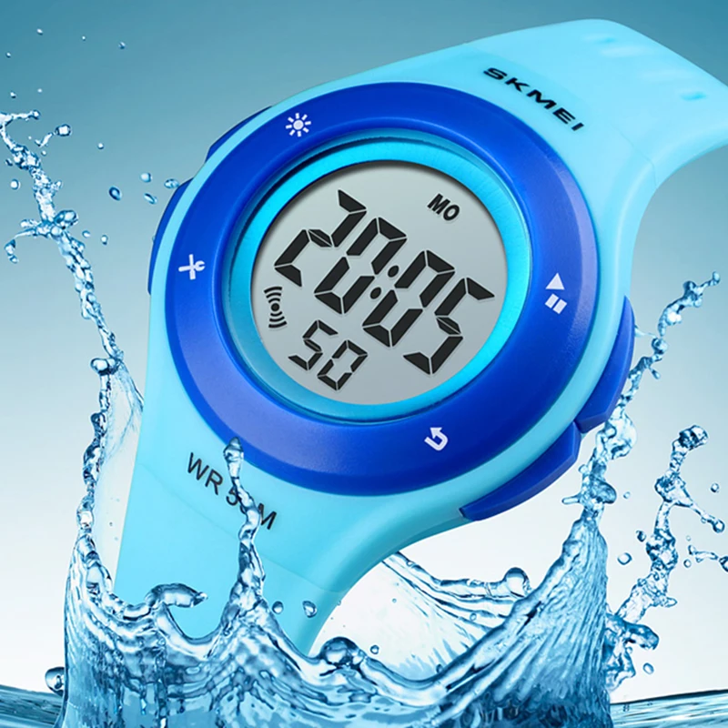 Kids Watches LED Sport Style Children\'s Digital Electronic Watch Boy Girl Fashion Children Cartoon 50M Waterproof Watch SKMEI