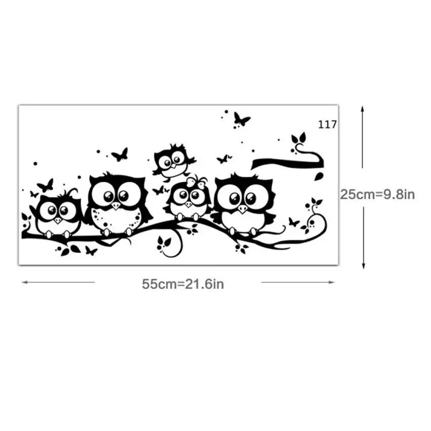 wall sticker tree animals bedroom Owl Butterfly Wall Stickers home decor living room butterfly for kids rooms vinilos paredes 20