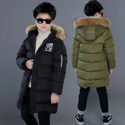 Winter Thicken Windproof Warm Kids Coat Waterproof Children Outerwear Cotton Filler Heavyweight Boys Jackets For 4-14 Years Old