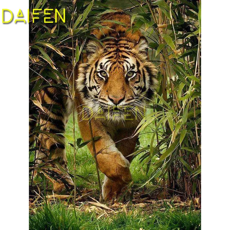 Full Round Diamond mosaic Full Square Diamond painting Cross stitch jungle tiger  5D DIY Diamond embroidery