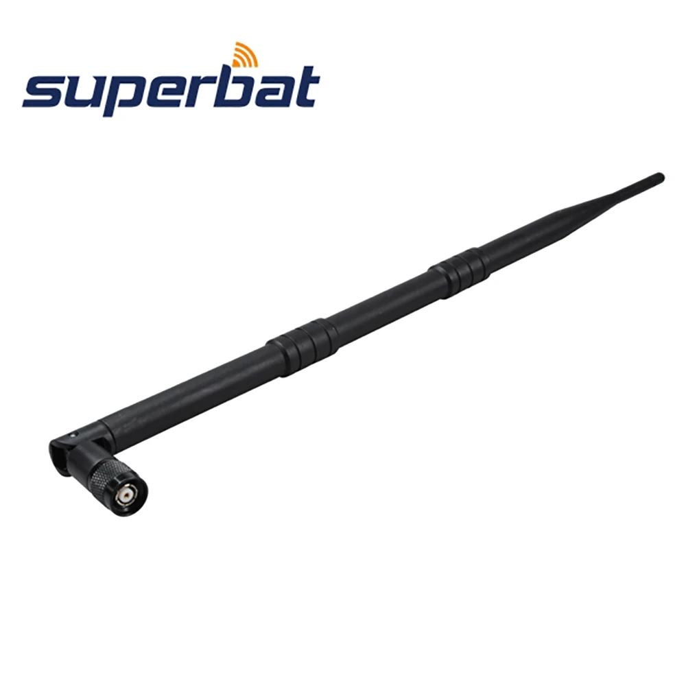 Superbat 9dbi 2.4GHz Omnidirectional WiFi Folding Antenna RP-TNC Male Connector for WRT54G WAP54G 802.11b 802.11g Rubber Aerial