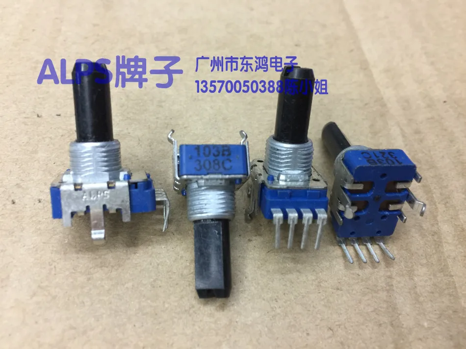 

4pcs for ALPS Alpine type RK11 potentiometer, B10K belt shaft, 18mm long package, 4 lines of gongs