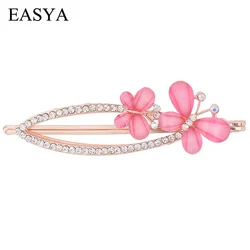 EASYA Fashion Rhinestone Butterfly Hairpins Headwear Jewelry Elegant Crysatal Hair Clips Hair Accessories For Women Girls