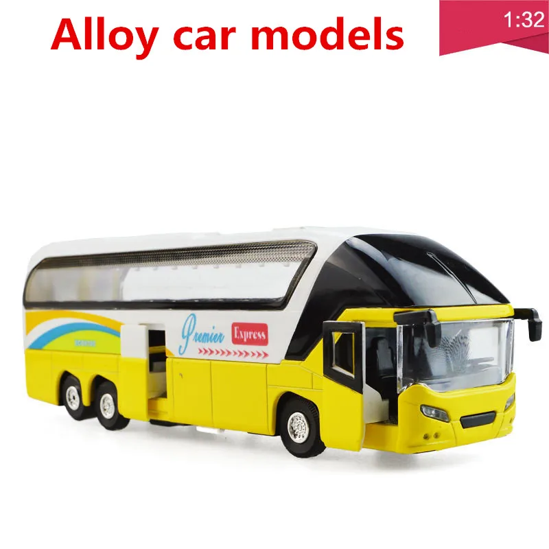 

1:32 alloy car models,high simulation tour bus, metal diecasts, toy vehicles, pull back & flashing & musical, free shipping