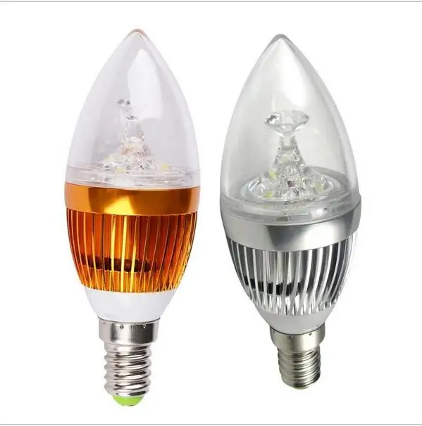 Free shipping 10 pcs Dimmable 3W 3*1W E14 E27 High Power Energy-Saving LED Candle Light Bulb Lamp Ceiling chandelier led blub