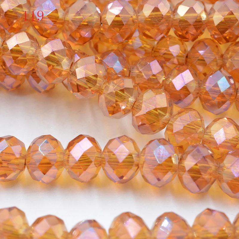 FLTMRH Wholesale Faceted silver color Glass Crystal Rondelle Spacer Beads 6mm Pick Siz Free Shipping