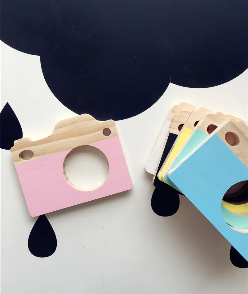 Cute Wooden Camera Toys Decor Children Furnishing Wood Ornament Kids Educational Safe Natural Toy Photography Prop Best Gifts