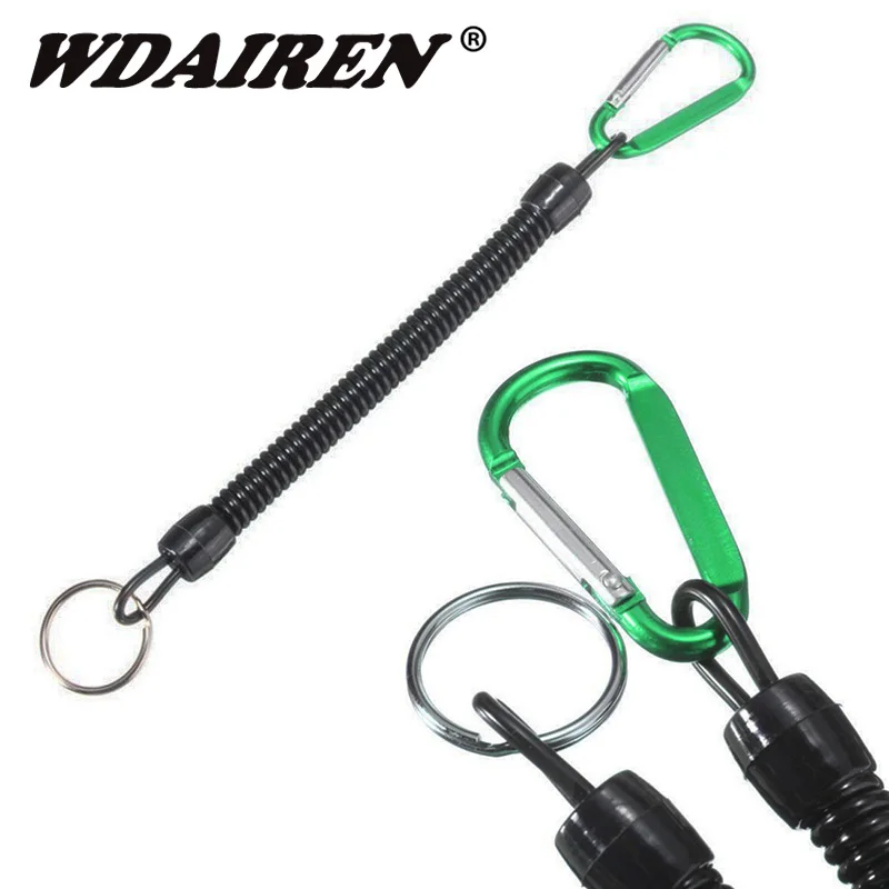 1Pcs Boating Kayak Fishing Secure Rope Fishing Rod Fish Pliers Lip Grips Tackle Tool Protect Lanyards Cord Rope with Carabiner