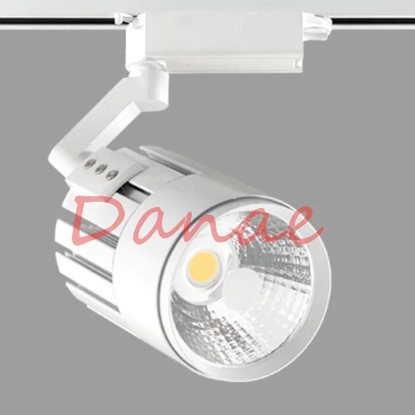 10pcs/lot High Power 40W COB LED Track Light 2 Wires 1 Phase LED Rail Spotlight Warm Cool White Dimmable 110V 220V