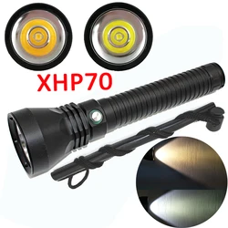 Wit/Geel Licht 5000LM XHP70 Led Duiken Zaklamp Waterdicht Onderwater Flash Light Duik Lamp Torch