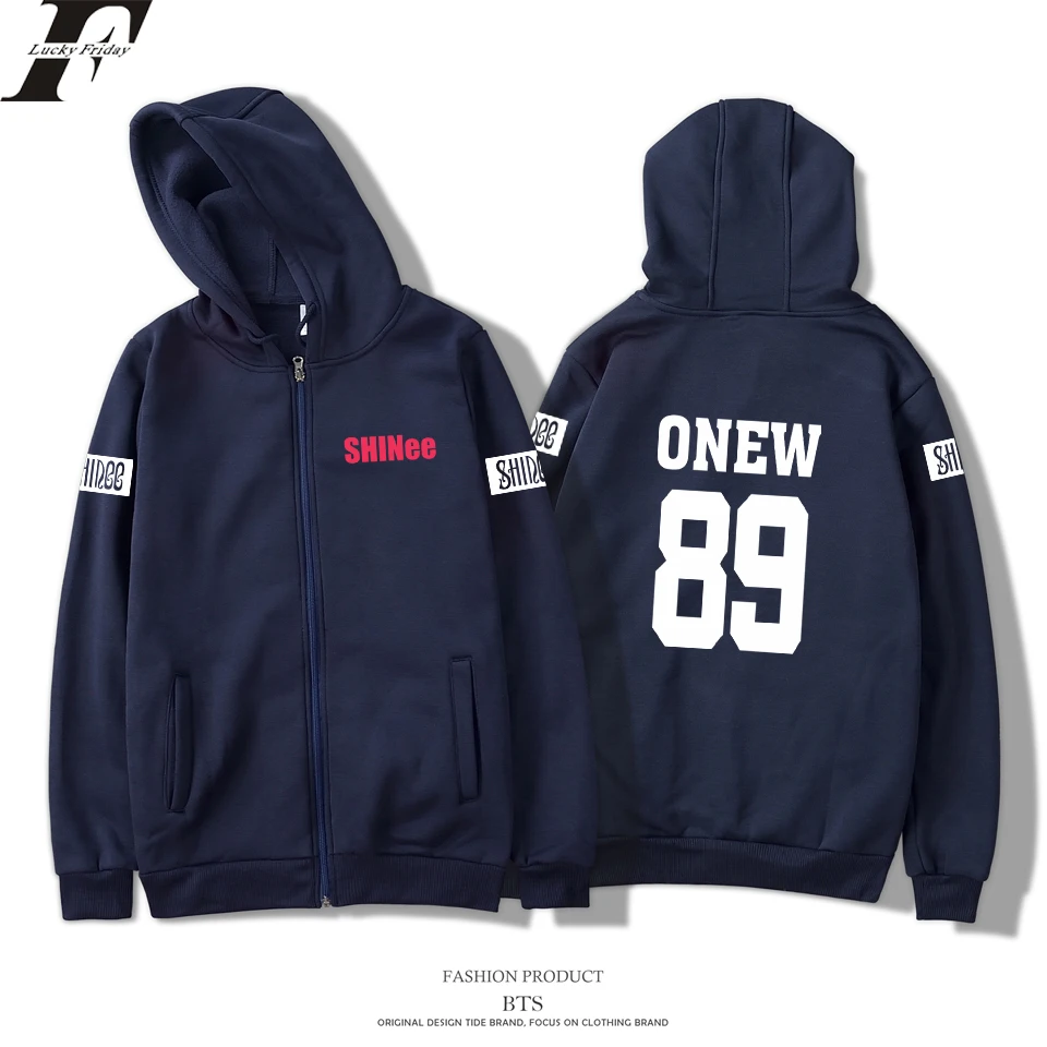 LUCKYFRIDAYF SHINee kpop fashion sport zipper men women hoodies jacket coat casual long sleeve sweatshirts hooded tracksuit tops