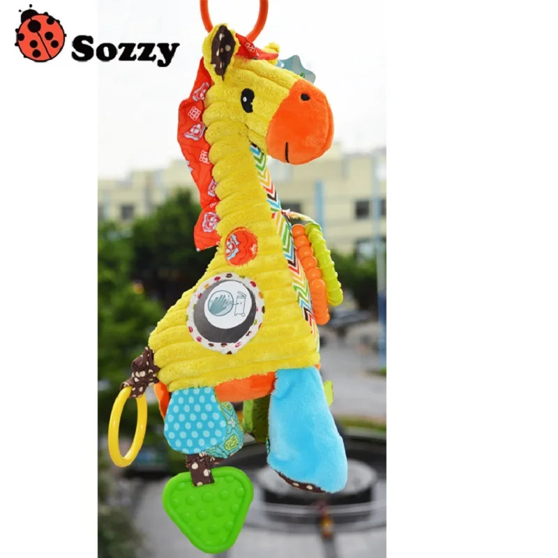 Sozzy Giraffe Bell Baby Music Crawl Toys Placate Toy Infant Plush Doll Musical Box Newborn Roller Bell Music Toys