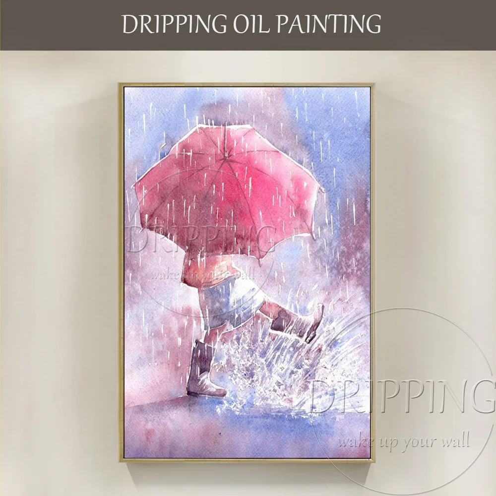 

New Arrival Artist Hand-painted Modern Wall Art Painting Kid Playing Water Oil Painting for Living Room Decor Modern Painting