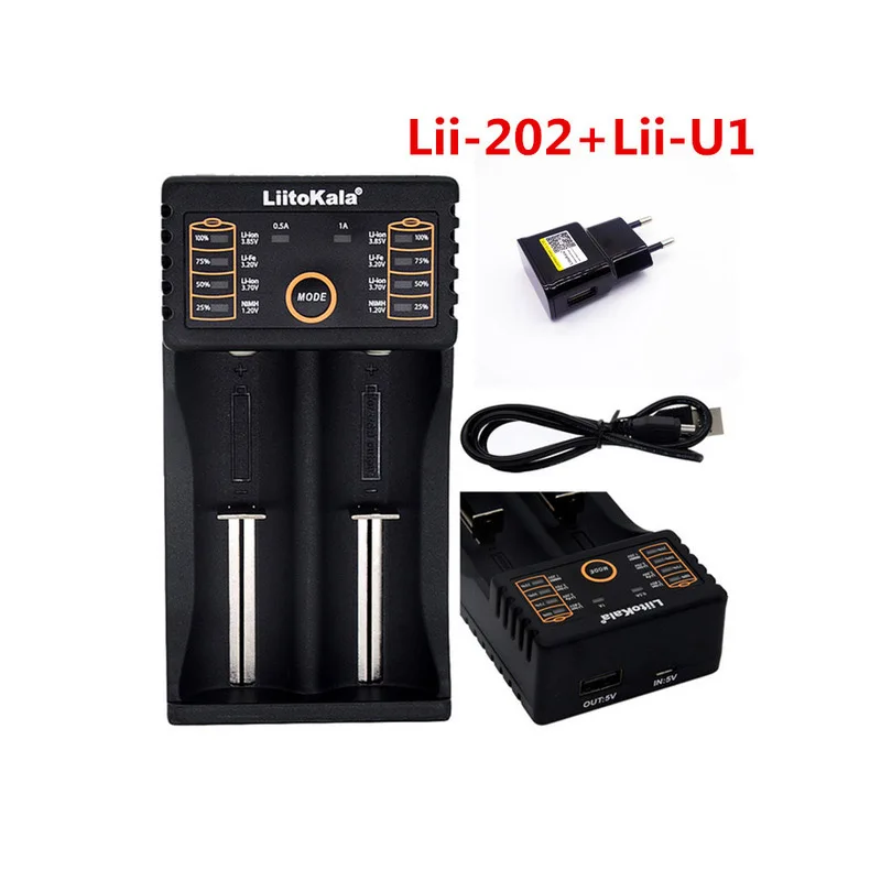 LiitoKala lii-100 Lii-202 lii-402 lii-500 18650 battery charger 1.2V 3.7V AA/AAA 26650 10440 14500 16340 18350 smart charger