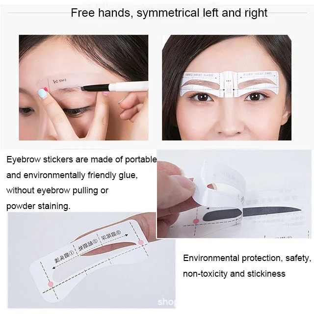 10pcs/set eyebrow sticker Grooming Kit beauty makeup tools eyebrow drawing shaper Template AC068