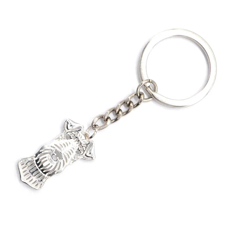 Fashion Lovers Alloy Pet Shaped Key Chains Hot Sale Airedale Terrier Dog Key Chains