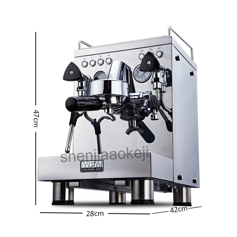 commercial espresso coffee machine semi-automatic stainless steel + metal die-casting coffee machine 220v 1pc