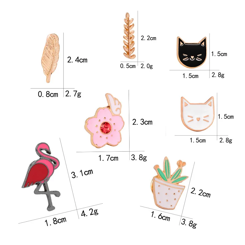 Creative Anime Cat leaves potted flowers interesting pines para ropa decoration Pin badge badge for backpack Cartoon C1084-TO