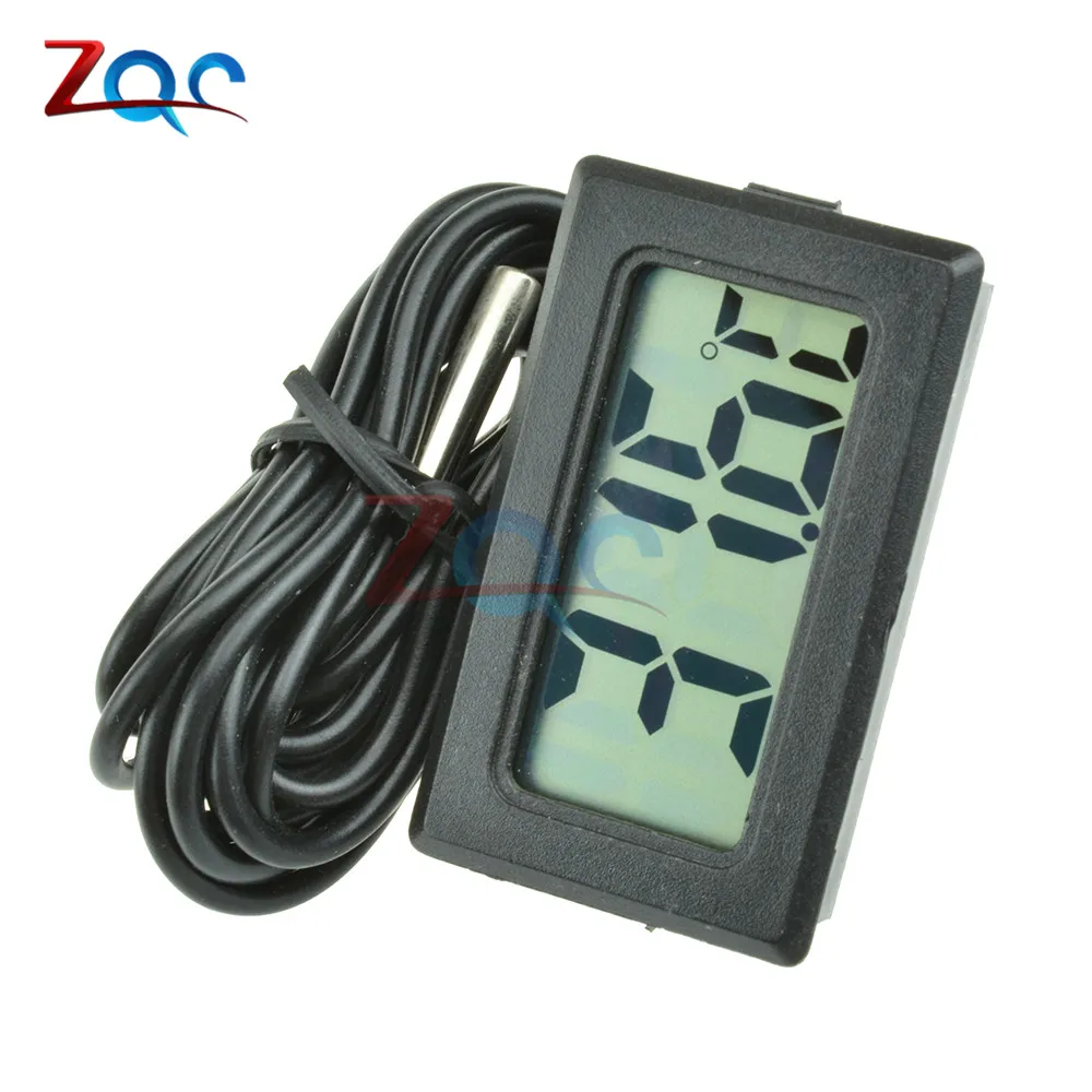 Mini LCD Digital Thermometer for Freezer Temperature -50~110 degree Refrigerator Fridge Thermometer indoor outdoor Probe 1M 2M