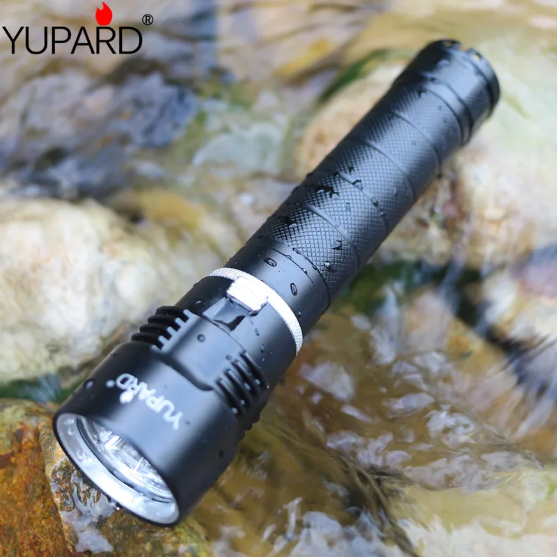 YUPARD Waterproof Underwater diving diver white light yellow light 3*T6 led Flashlight Torch outdoor Lamp lantern 26650 battery