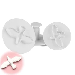 3Pcs/Set Pigeon Fondant Cake Cookies Paste Mold Sugarcraft Plunger Cutter Cupcake Decorating Set Tools