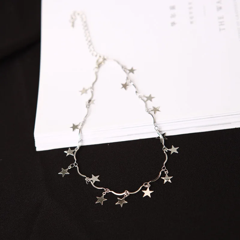 Punk Fashion 2018 New Necklace Simple Five-pointed Star Clavicle Chain Wave Short Paragraph Collar Wholesale Necklace Sales