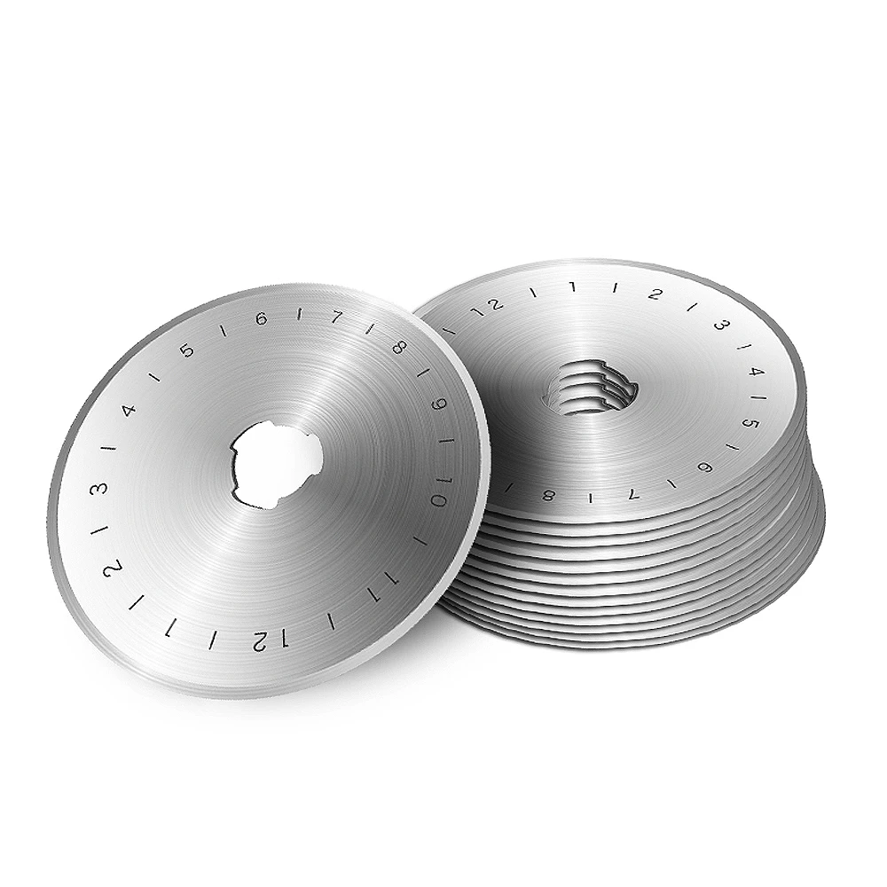 Lames de coupe rotatives, 45MM, 5 pièces, pour Patchwork, recharge circulaire, pour tissu, cuir, papier, rouleau, artisanat, matelassage en acier