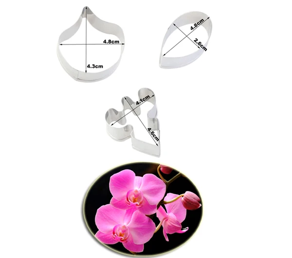 Orchid Petal Silicone Veiner & Cutters Flower Cutter Fondant Sugarcraft Stainless Steel Cutter Cake Decorating MouldsCS229