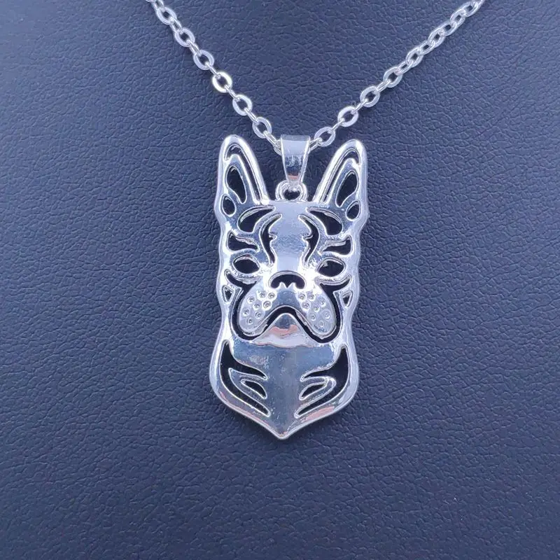 Cute Boston Terrier Necklace Dog Animal Pendant Gold Silver Plated Jewelry For Women Male Female Girls Ladies Boys AKC N152