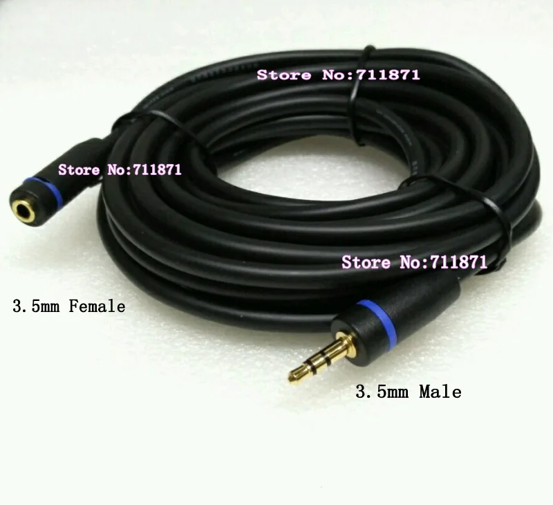 Cabo de extensão de áudio de 500cm, 3.5mm macho e fêmea, estéreo, linha de extensão de áudio de 3.5mm, cabo de linha de extensão de áudio 3.5 aux