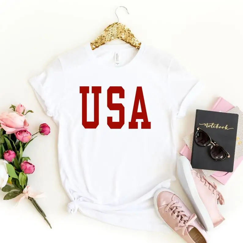 Sugarbaby New Arrival Women USA T-shirt America t shirt Fourth of July shirts Labor Day American Patriotic shirts Drop Shipping