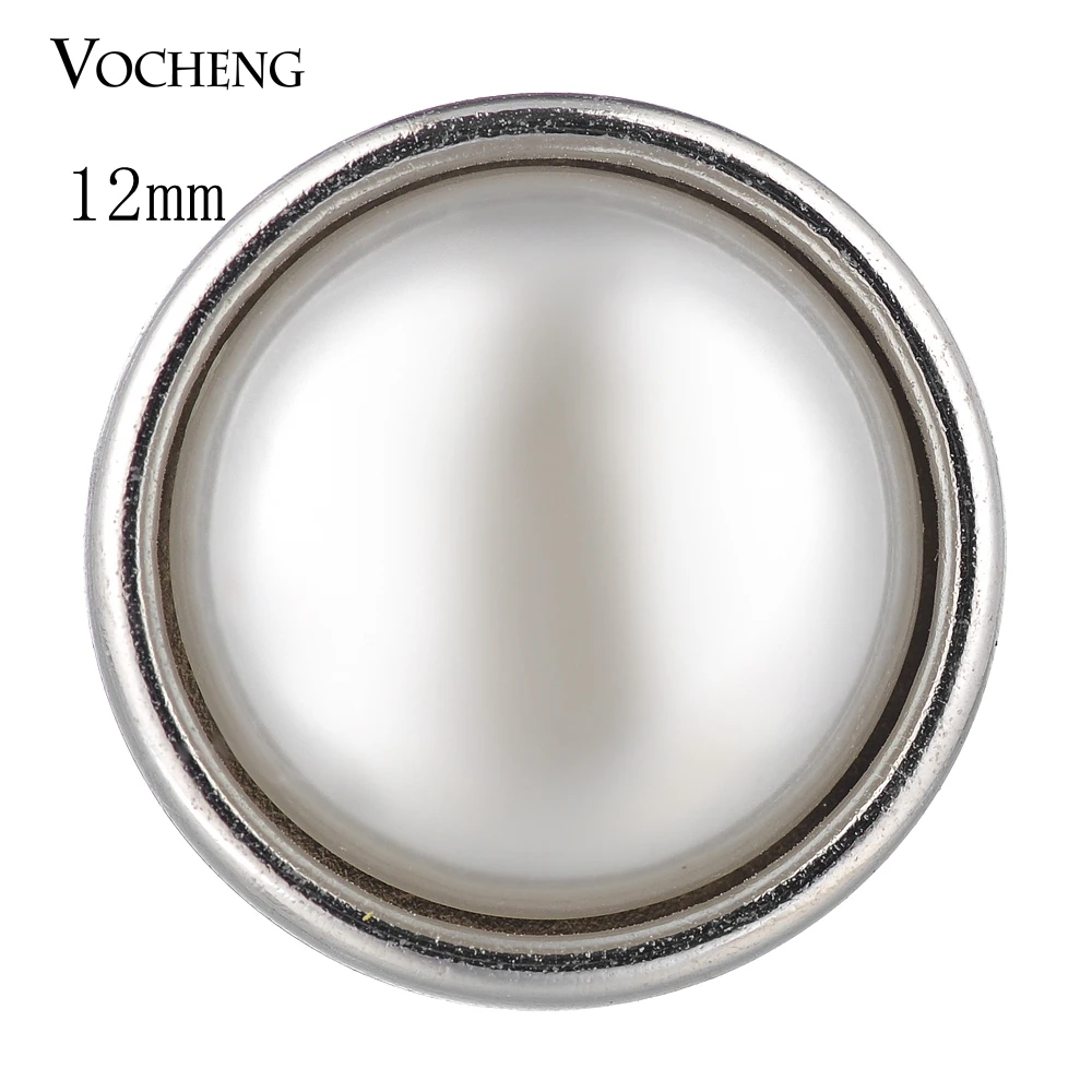 Vocheng Petite Ginger Snaps Miss Simulated-pearl White 12mm Button Jewelry Vn-1782