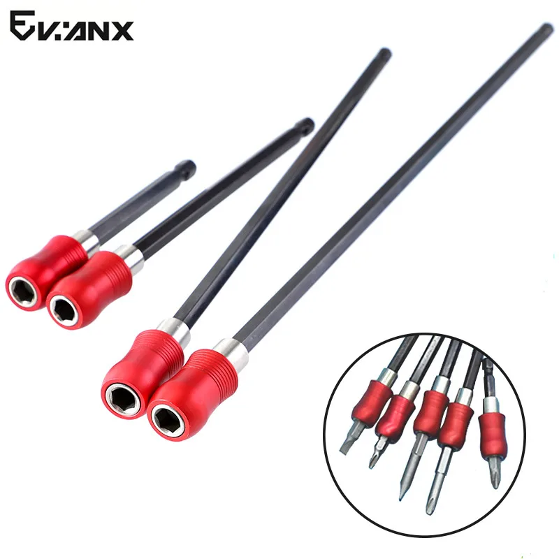 

1/4" Quick Release Screwdriver Drill Bit Holder60-300mm Magnetic Hex Shank Extension Rod Socket For Screw Bit