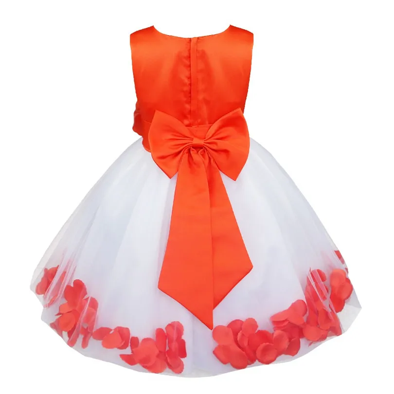 TiaoBug-Vestido Infantil de flores para niña, traje elegante de pétalos, Formal, para desfile, boda y fiesta