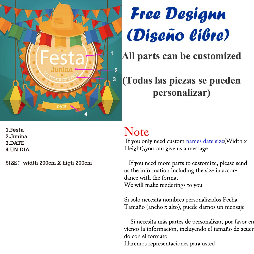 Allenjoy-arrière-plan de photographie FESTA JUNhr, bannières colorées, décoration pour photographie d'enfants